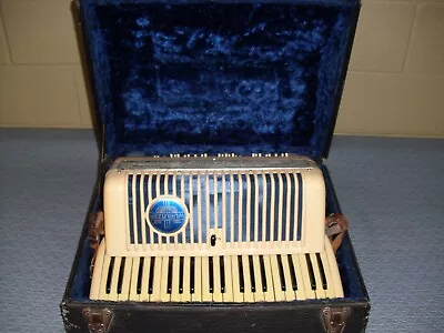 Vintage Wurlitzer Accordion - White W/ Straps & Case - FOR PARTS/REPAIR • $125