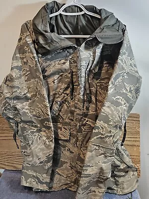 USAF Gore-Tex Parka LG/ LONG Military Digital Camo Jacket Hooded 100% Nylon Rain • $67