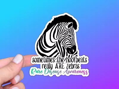 Rare Disease Awareness Zebra Vinyl Sticker Chronic Illness Genetic • $3.25