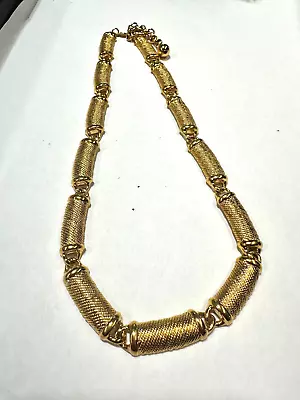 Vintage Necklace Napier Tube Segment Bar Link 20inches Goldtone Metal • $21.75