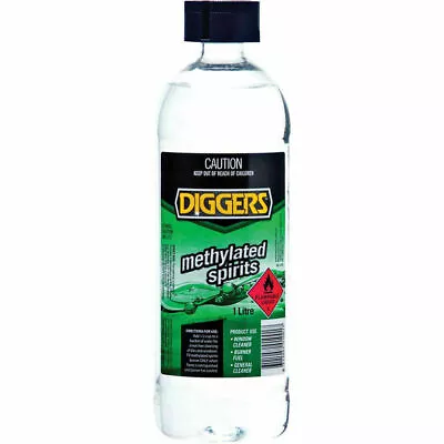 Methylated Spirits Cleaning Chemical  Solution 1L Glendale/Diggers 95% Ethanol • $17.74