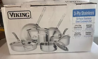 Viking 3-Ply Stainless Steel Cookware Set 10-Piece • $349.99