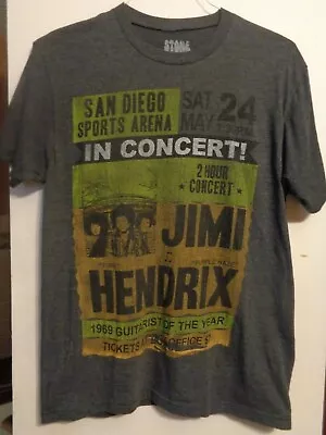 Jimi Hendrix San Diego Sports Arena Concert Poster Gray T Shirt Medium • $8