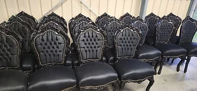 Black French Provincial Antique Reproduction Dining Chairs • $250