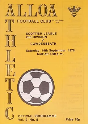 Alloa Athletic V Cowdenbeath  Scottish League 2nd Division 1978 • £0.99