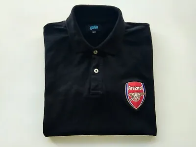 Boy's Black Young Guns Arsenal FC Polo Shirts Size 13/14 Y Chest 38-40 In • £7