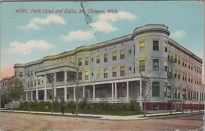 MR ALE Postcard 1911-PM The Park Hotel Mt. Clemens MI Michigan B1537 • $2.65