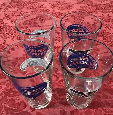 $12.50 • Buy SEATTLE SEAHAWKS NFL Pint 16oz Bud Light Beer Glasses Mfg By Libby, NEW “LOT(4)!