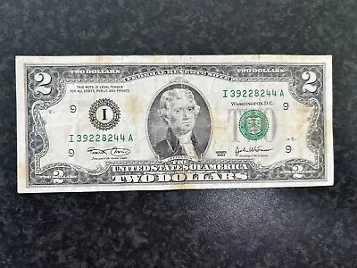 $2 Two Dollar Bill 2003 Minneapolis FRN I39228244A - Circulated • £4.99