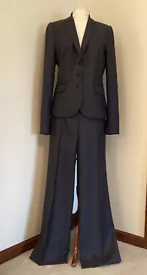 J CREW SUPER 120's WOOL CHARCOAL PINSTRIPE SUIT JACKET & CITY FIT PANTS SUIT 6T • $89.99