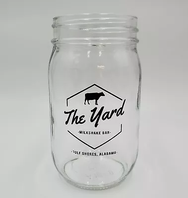 THE YARD MILKSHAKE BAR Jar 5.5  Clear Glass GULF SHORES ALABAMA • $10