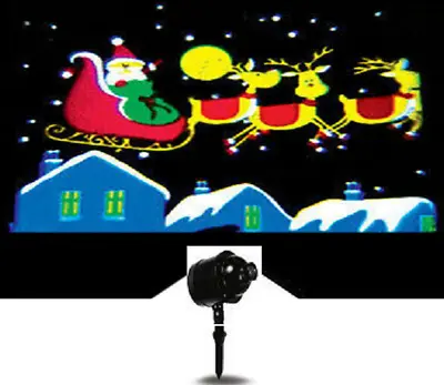 £24.95 • Buy LED Light Scrolling Projector - Santa And Reindeer 5 Metre Lead Cable In/Outdoor