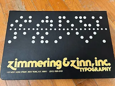 Zimmering And Zinn Inc. FONT TYPOGRAPHY PRINTING New York Vintage • $20