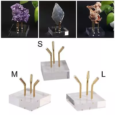 Set Of 3 Metal Arm Acrylic Display Stand Holder For Minerals Gemstones Rocks • $21.13