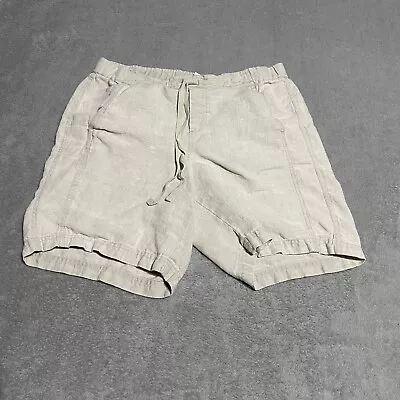 J Jill Shorts Womens Small Beige 100% Linen Drawstring Shorts • $14.95