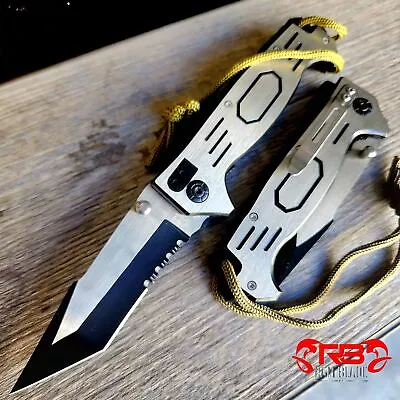 8  Military Tactical Tanto Silver Spring Assisted Open Folding POCKET KNIFE • $13.65