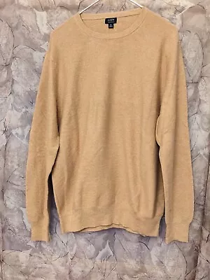 NWT J Crew Mens Sz M Camel  Color Cotton Crew Neck Sweater Lightweight • $35