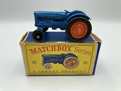 MATCHBOX SERIES LESNEY 72a 2 Fordson Tractor 1959  IN D TYPE ORIGINAL BOX • £45