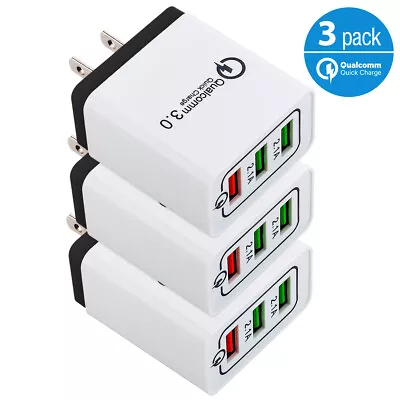 3-Pack USB Home Wall Fast Charger QC 3.0 For Cell Phone IPhone Samsung Android • $11.79