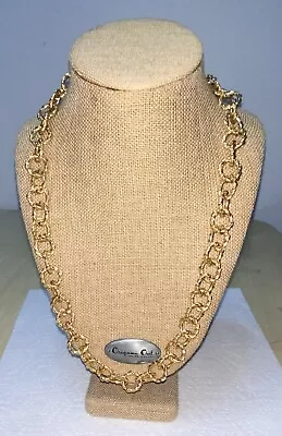 Vintage Gold Color Metal Chain Necklace Signed Anne Klein Lion Hang Tag 86.8 G • $29.99