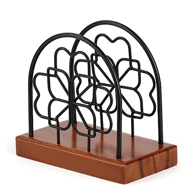 Wooden Napkin Holder Kitchen Metal Tissue Holder Dining Table Tissue Holder • £10.95