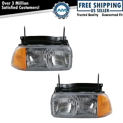 Combo Headlights Headlamps Lamp Pair Set For 94-97 GMC Pickup Truck S-15 • $99.78