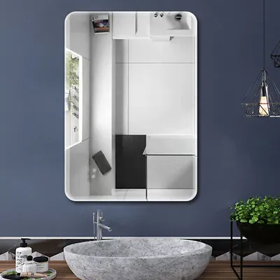 £15.94 • Buy 60*40cm Wall Mirror Beveled Edge Frameless For Bathroom Vanity Bedroom Cloakroom