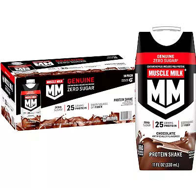 Muscle Milk 25g Genuine Protein Shake ZERO Sugar Chocolate 11 Fl. Oz 18 Pk NEW • $37.80