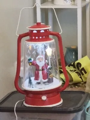Musical Christmas Lantern Santa Claus Xmas Snowman With Music Light Snow • £20.25