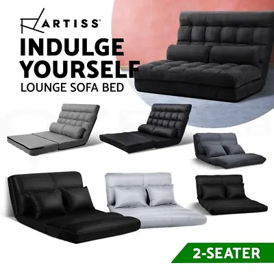 Artiss Floor Sofa Bed Lounge Recliner Folding 2 Seater Chaise Futon Chair Couch • $119.95