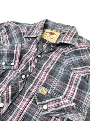 Larry Mahan Western Shirt Pearl Snap Cowboy Collection Plaid Vintage Size Small  • $17