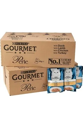 £47 • Buy Gourmet Wet Cat Food Pouches In Gravy Mix Of Chicken, Lamb, Duck, Turkey  96x85g