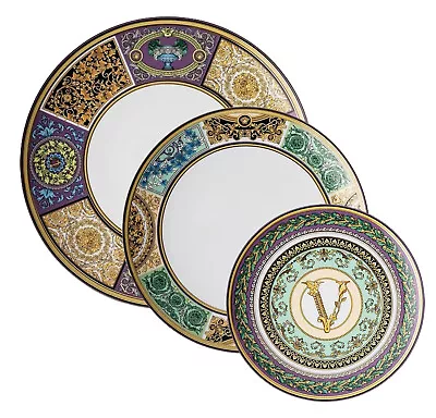 Versace Rosenthal Barocco Mosaic 3 Piece Place SettingTable Set - Official • $262