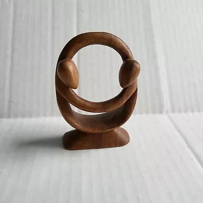 $39.99 • Buy Cycle Of Love Suar Wood Sculpture Romantic Hand Carved Indonesia Family