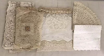 Vintage Lot Of Lace Trim Doilies Eyelet Crochet Mats Runners Covers Decorations • $25