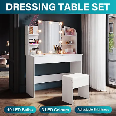 $30 • Buy White Dressing Table Lighting Vanity Mirror Dresser Bedroom Furniture Makeup