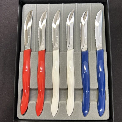 $134 • Buy Cutco Table / Steak Knives 1759. Set Of 6 In Gift Box. NEW Limited Ed R/W/B