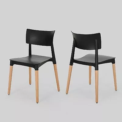 Set Of 2 Margaretta Modern Dining Chair Black - Christopher Knight Home • $74.99