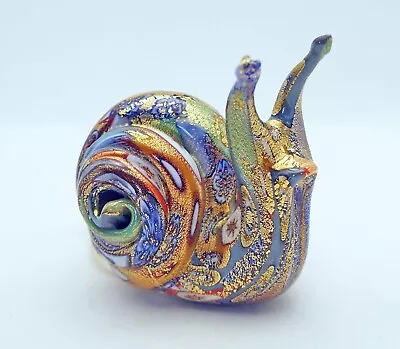 New Murano Millefiori Snail Figurine Italian Art Glass Of Venice Murano Island • $159.99