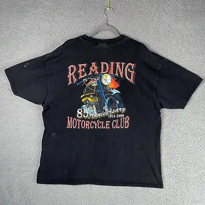 Vintage Reading Motorcycle Club T Shirt Adult XXL 2XL Black Graphic BikerCore • $39.99