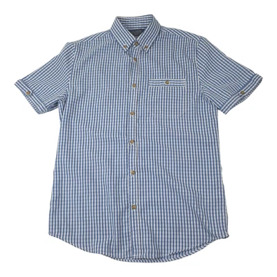 £7 • Buy Atlantic Bay Mens Short Sleeve Shirt Workwear Formal Casual Blue Check Size S 