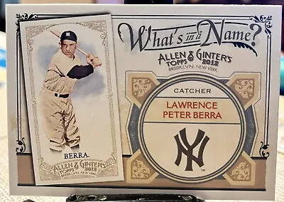 2012 Topps Allen & Ginter Baseball What’s In A Name Lawrence Peter Berra Yogi • $2