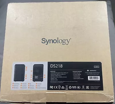Synology DiskStation DS218 2-bay NAS - Over 20TB Raw Capacity 64-bit Quad-core • $288