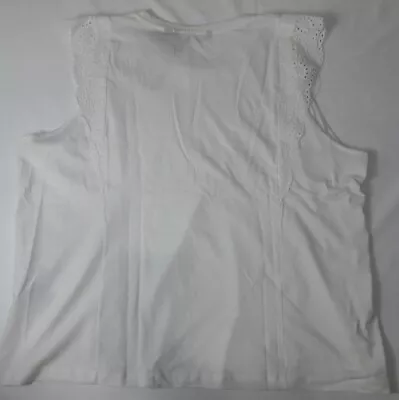 Women's ASOS White Vero Moda Curve Cotton Ruffle Sleeve Tank (3x) • $14.91