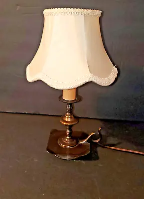 Vintage Leviton Brass Candlestick With Finger Loop Table Desk Lamp 13   • $25