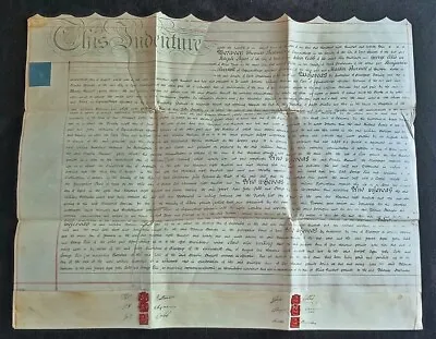 Antique Vellum Document 1824 Indenture York England. Land  Assignment • $49