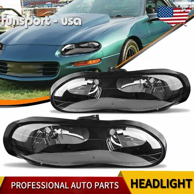 Black Headlights Assembly Fits For 1998-2002 Chevy Camaro Z28 Z28 SS 2-Door • $71.99