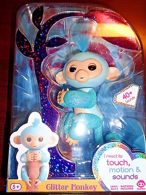 Fingerlings Interactive Glitter Monkey Lite Blue Glitter Girl Amrlia  • $17.99
