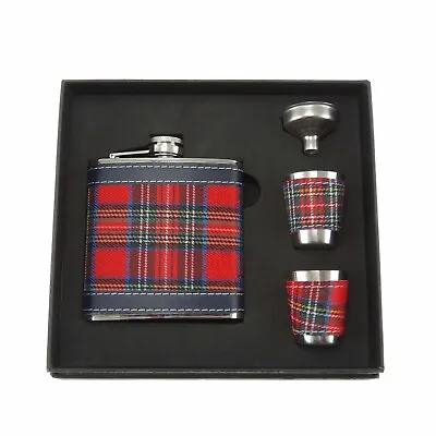 £14.99 • Buy Royal Stewart Tartan 6oz Stainless Steel Hip Flask Box Set