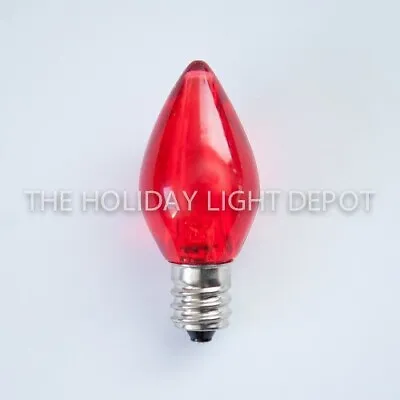 Red C7 LED Bulb Smooth Finish E12 Base Dimmable Christmas Light Bulb • $1.99